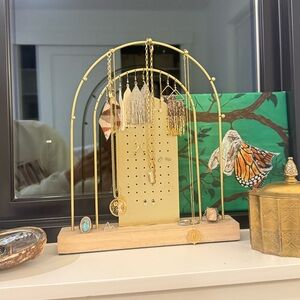 Target Gold and Wood Jewelry Organizer